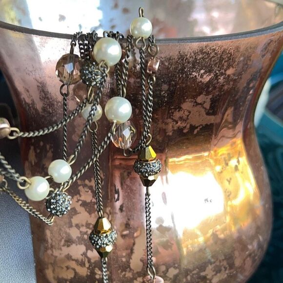 Loft Necklace Black Silver Pearl Crystal $18ea or Bundle3/$30 - Picture 9 of 10